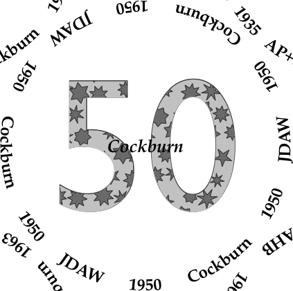 Glasses placemat: Cockburn 1950