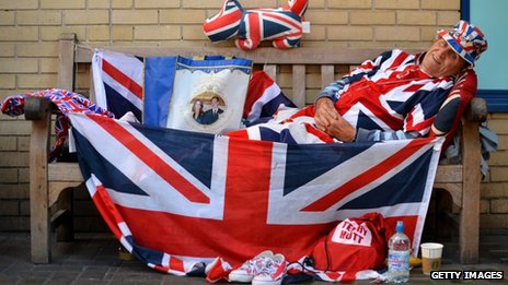 “Journalists were not the only ones waiting outside the Lindo Wing. Royal supporter Terry Hutt has been camped outside for nearly two weeks”